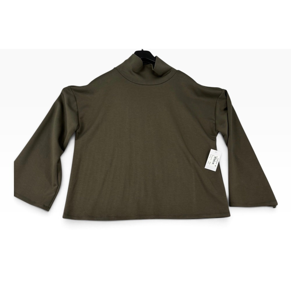 Nordstrom Mock Neck Top Womens XL Olive NWT Bell Sleeve RK529075MI Relaxed Fit